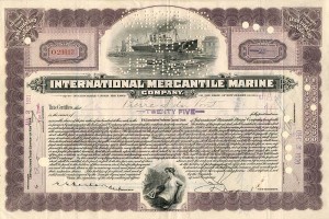 International Mercantile Marine signed by Pierre S. DuPont - Co. that Made the Titanic - Stock Certificate